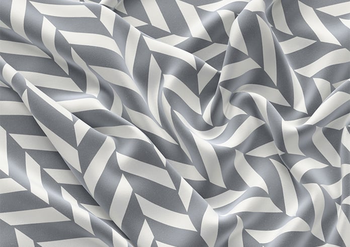 Chevron Stripe, Grey - Motorised Roman Blind - Image 4